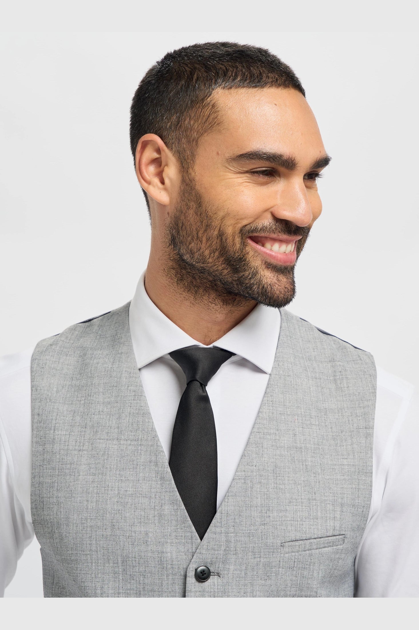 Cavani – Malibu Grey Sharkskin Tailored Waistcoat
