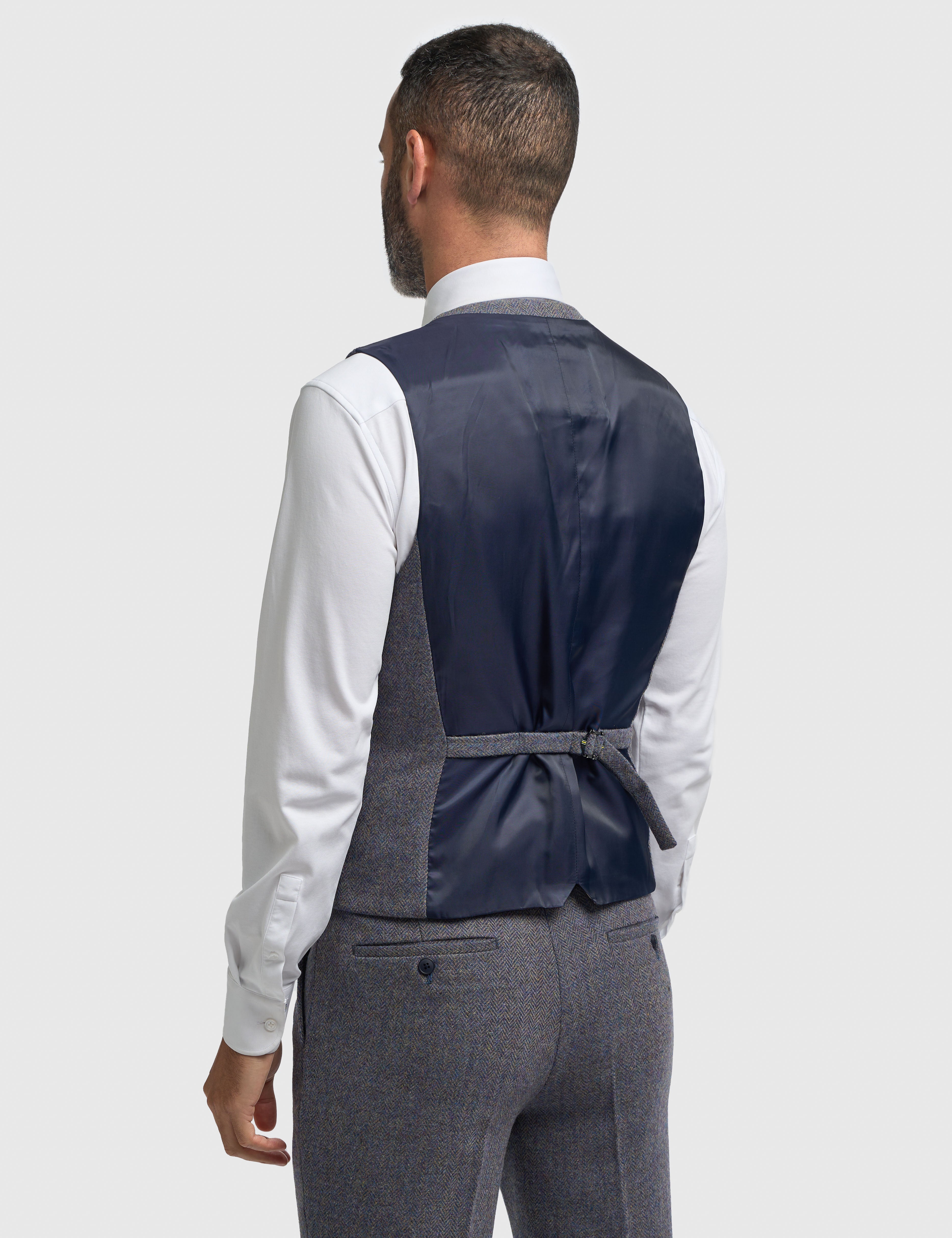 CAVANI Thomas Tailored Suit Wool Rich Savoy Grey Herringbone