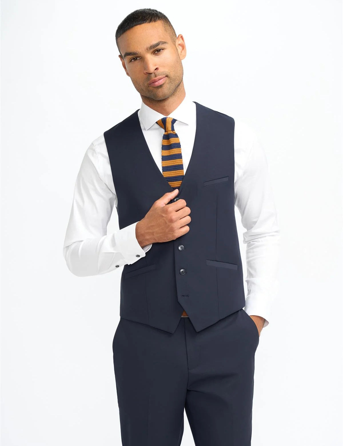 MALIBU – NAVY BLUE TAILORED WAISTCOAT