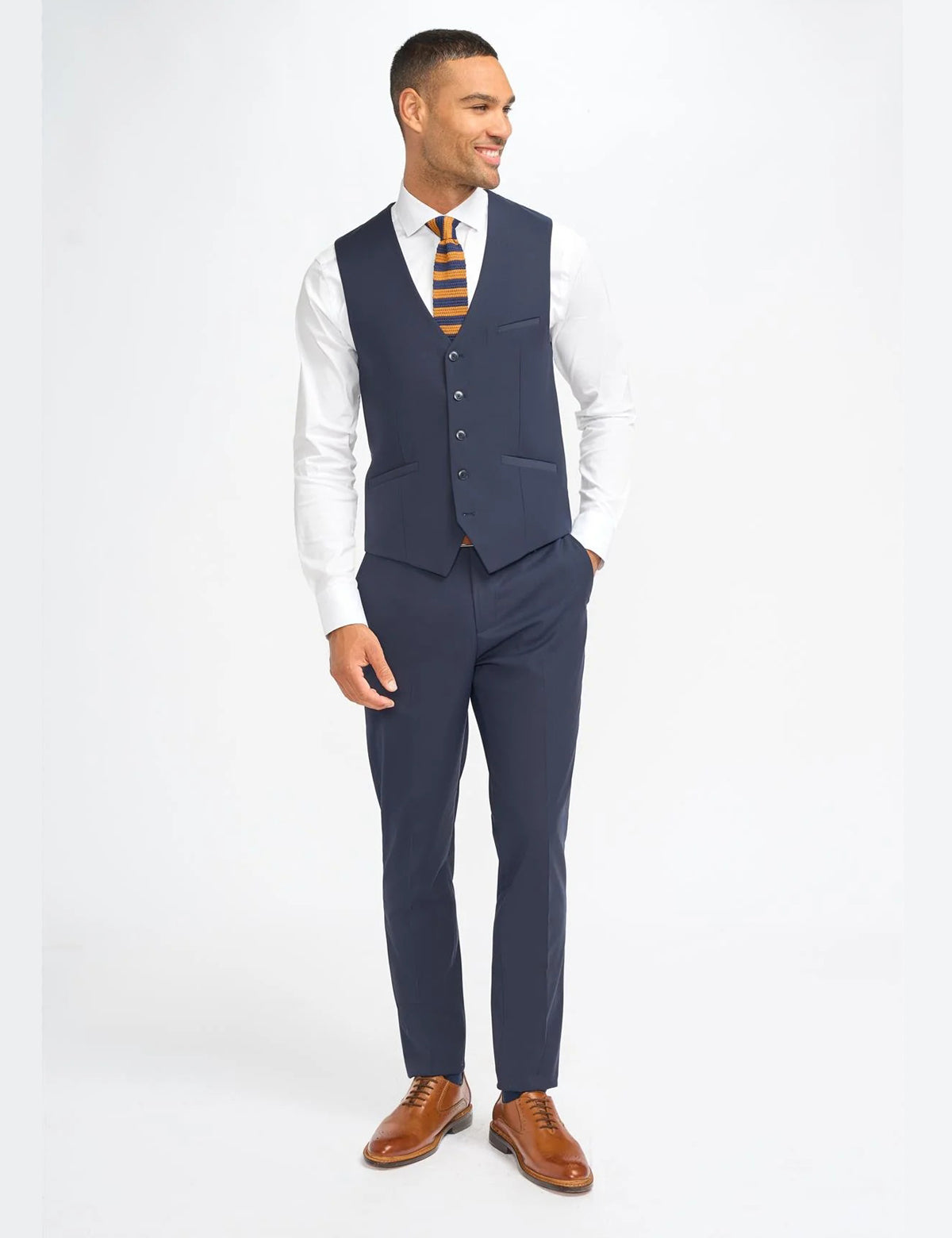 MALIBU – NAVY BLUE TAILORED WAISTCOAT
