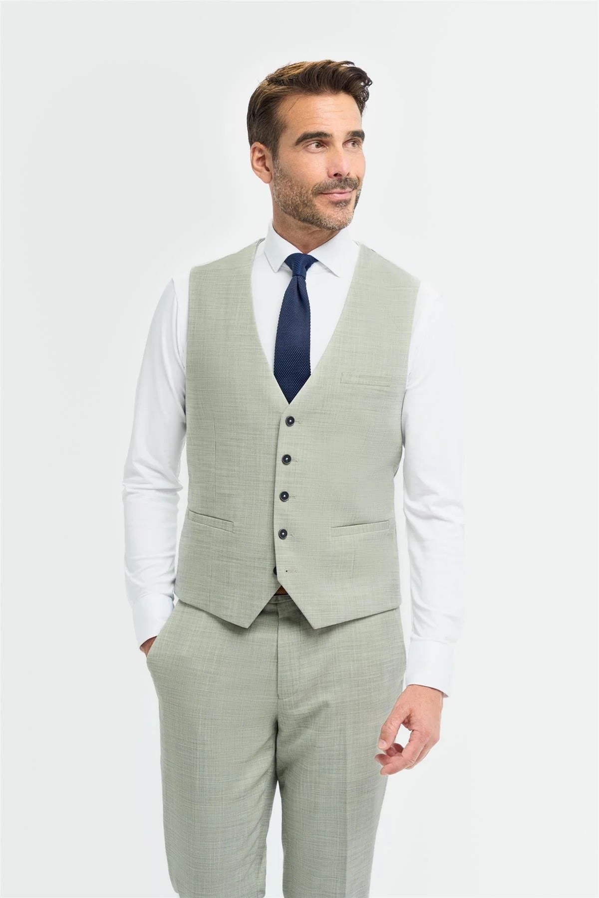 Cavani Camden Sage Green Men’s 3-Piece Suit – Tailored