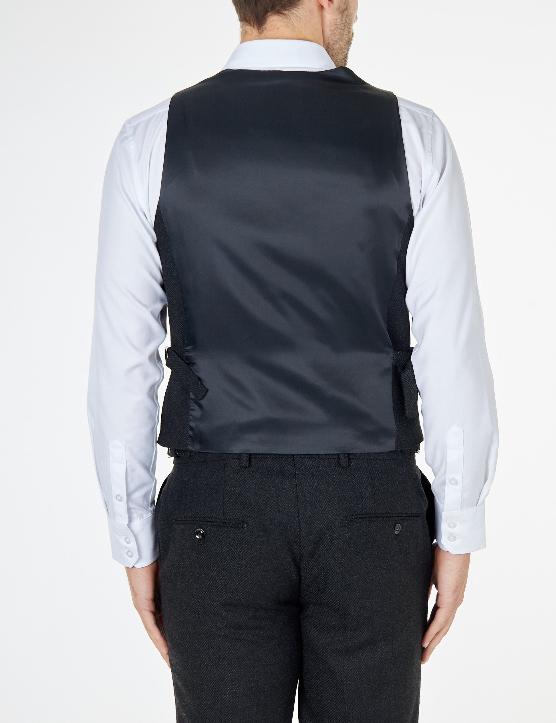 Tyler - Tweed Double Breasted Dark Grey waistcoat