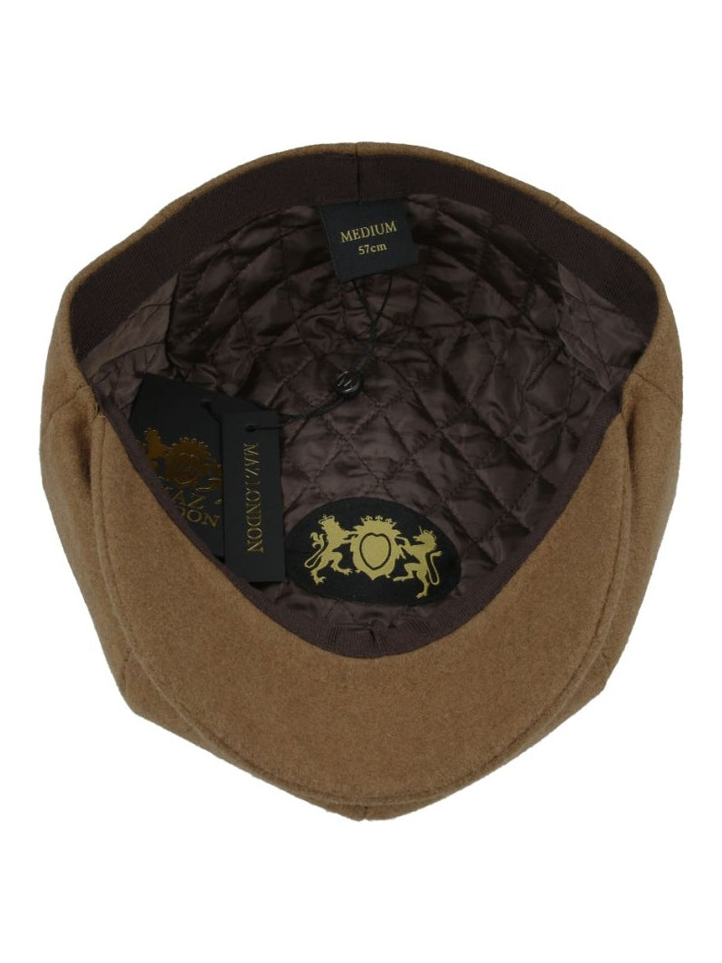 WOOL BLEND NEWSBOY FLAT CAP IN TWEED