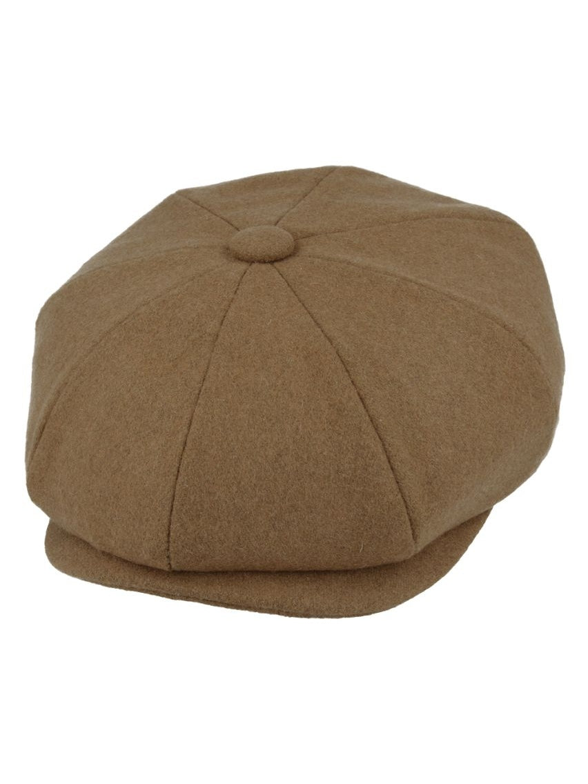 WOOL BLEND NEWSBOY FLAT CAP IN TWEED