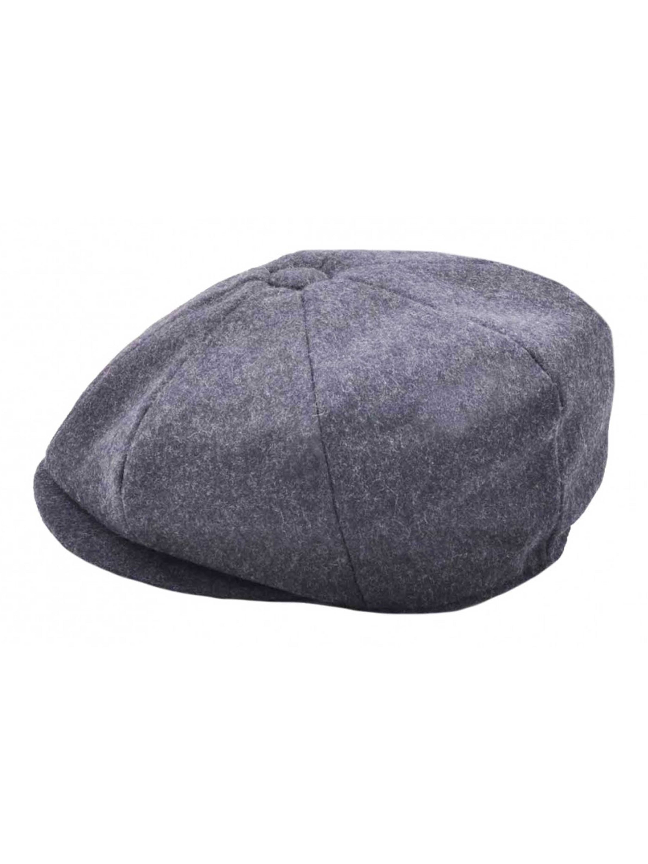 WOOL BLEND NEWSBOY FLAT CAP IN TWEED