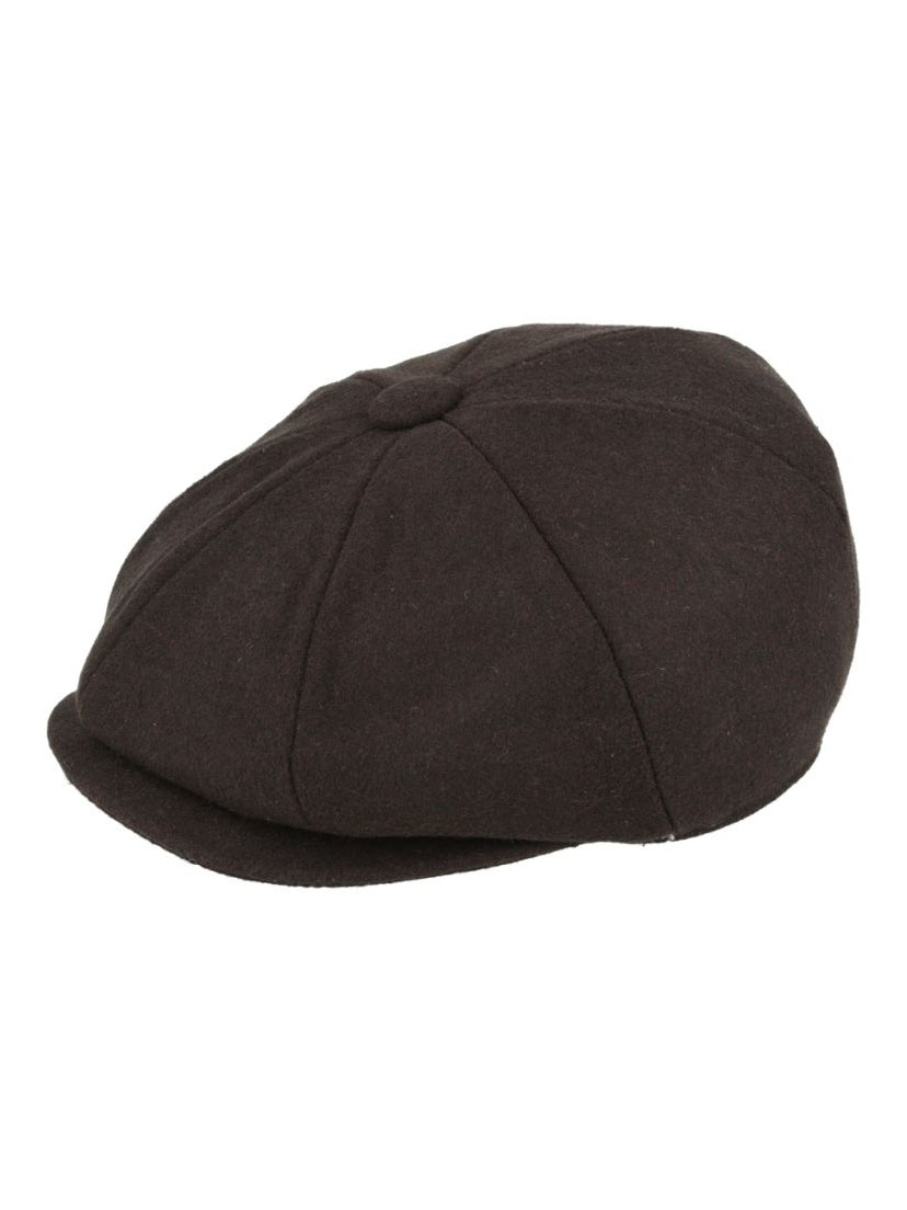 WOOL BLEND NEWSBOY FLAT CAP IN TWEED