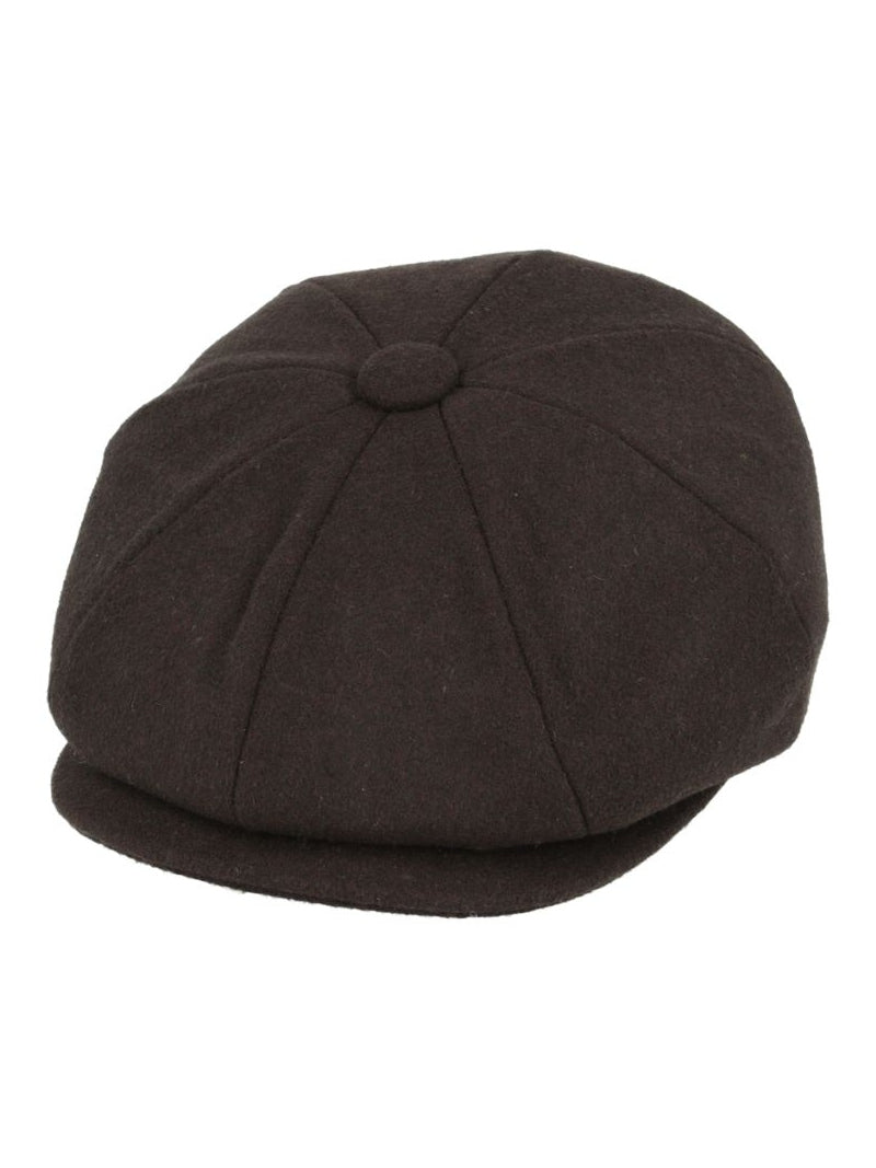 WOOL BLEND NEWSBOY FLAT CAP IN TWEED