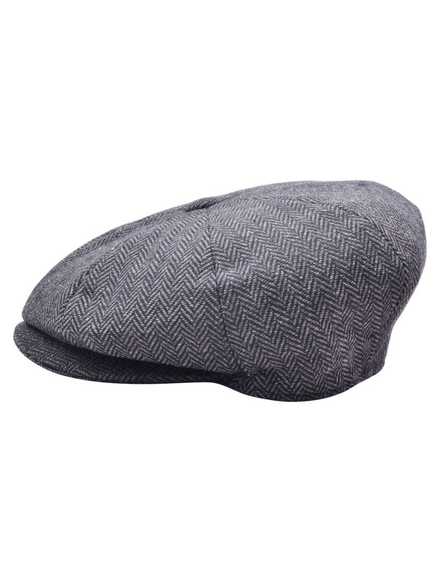 WOOL HERRINGBONE NEWSBOY FLAT CAP