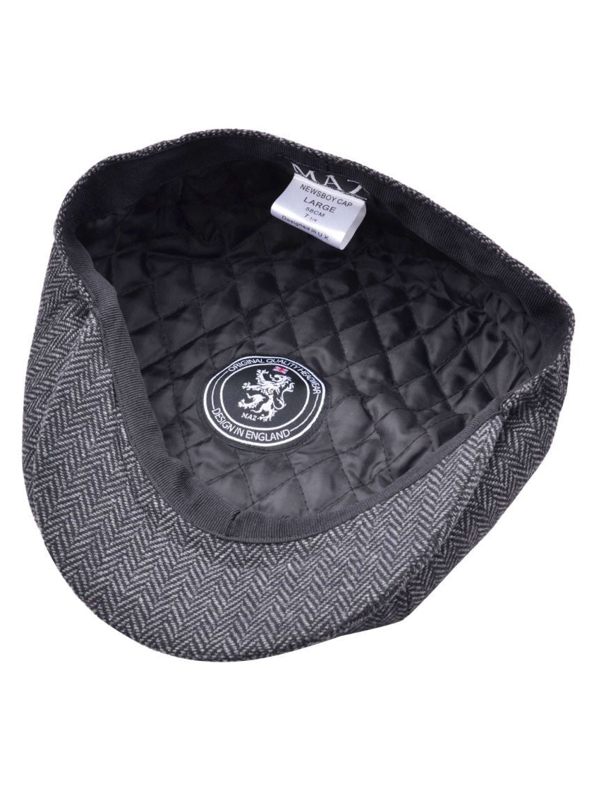 WOOL HERRINGBONE NEWSBOY FLAT CAP