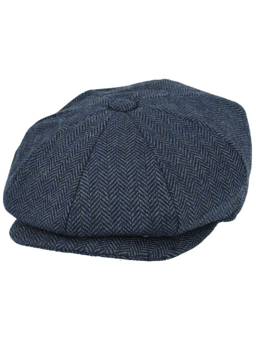 WOOL HERRINGBONE NEWSBOY FLAT CAP
