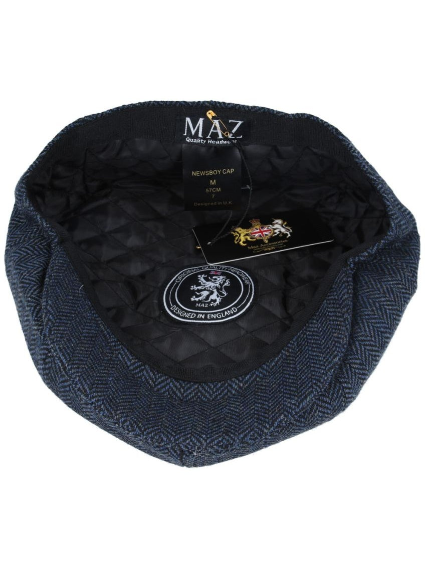 WOOL HERRINGBONE NEWSBOY FLAT CAP
