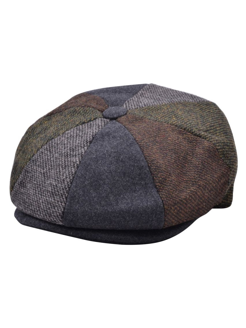 TWEED WOOL BLEND MULTI COLOUR NEWSBOY CAP