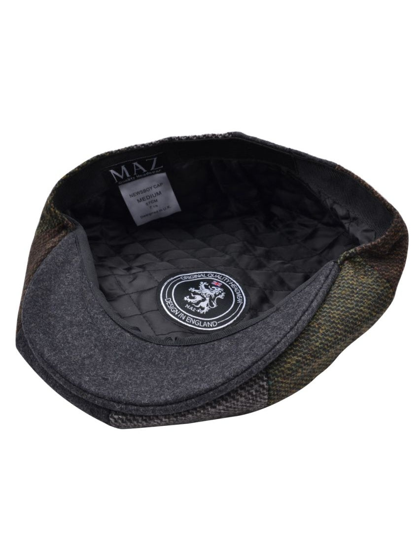 TWEED WOOL BLEND MULTI COLOUR NEWSBOY CAP