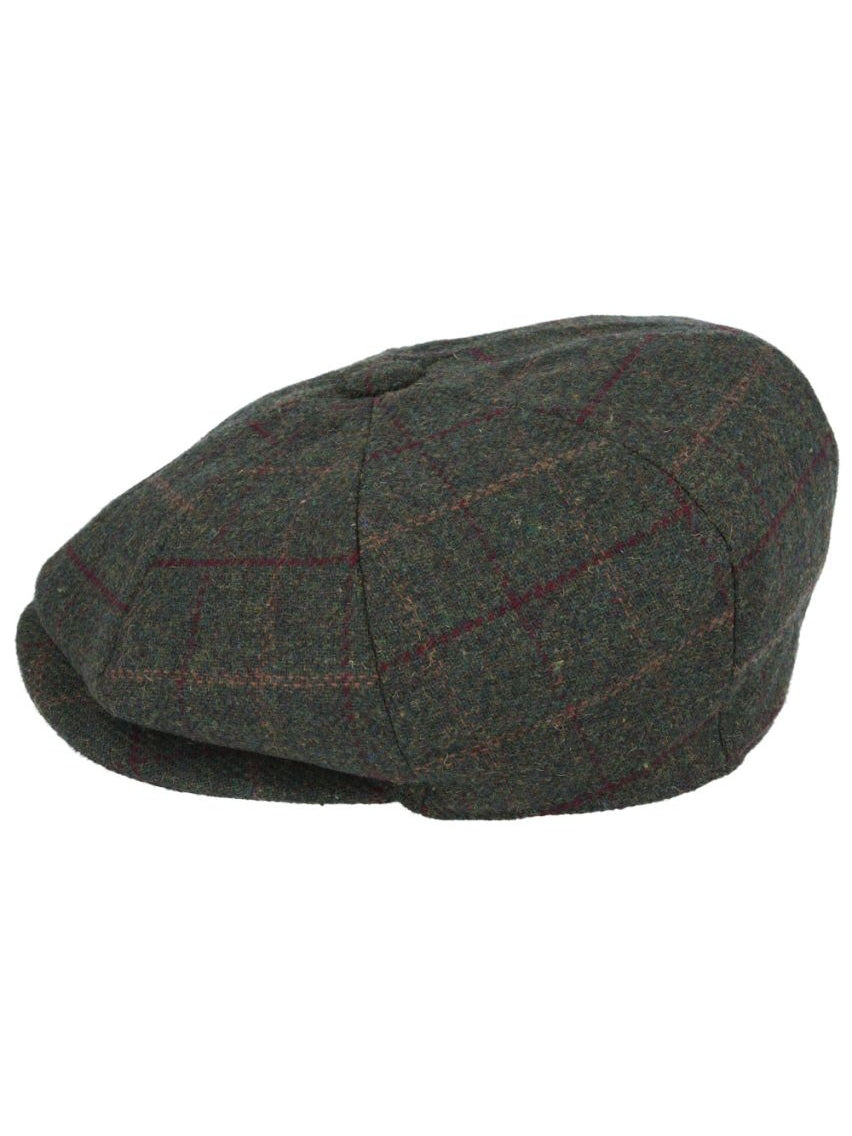 WOOL BLEND TWEED CHECK NEWSBOY CAP