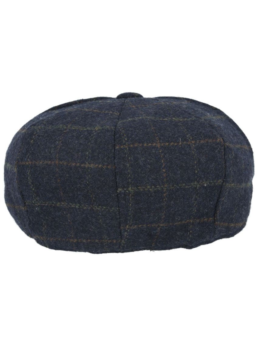 WOOL BLEND TWEED CHECK NEWSBOY CAP