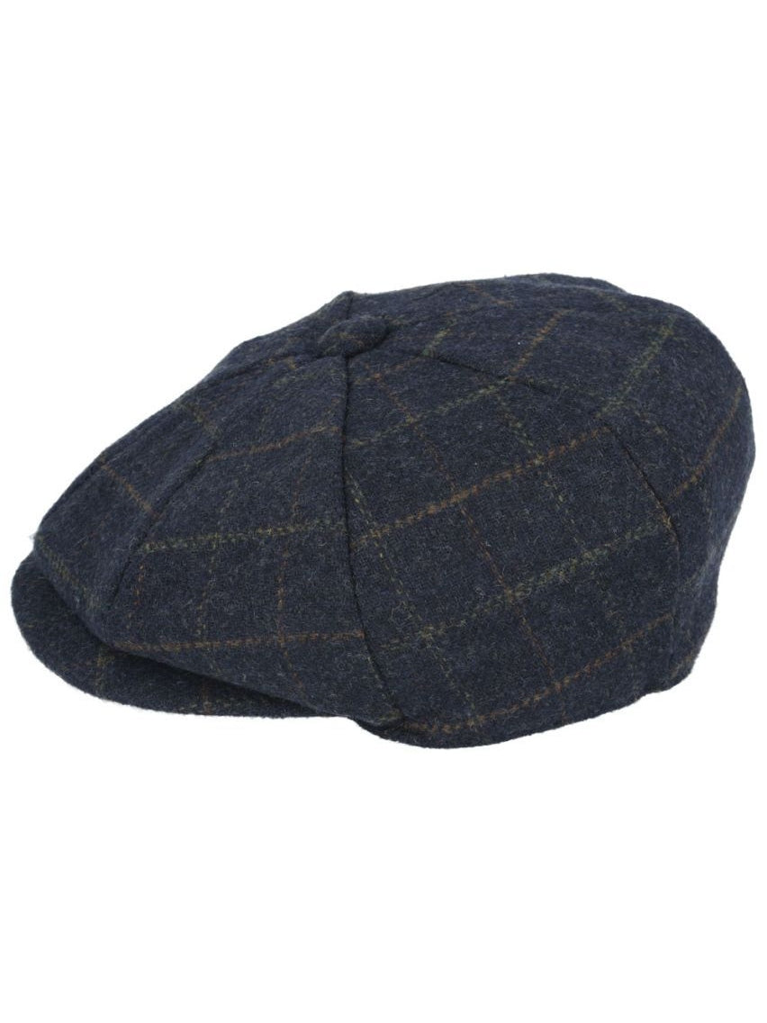 WOOL BLEND TWEED CHECK NEWSBOY CAP