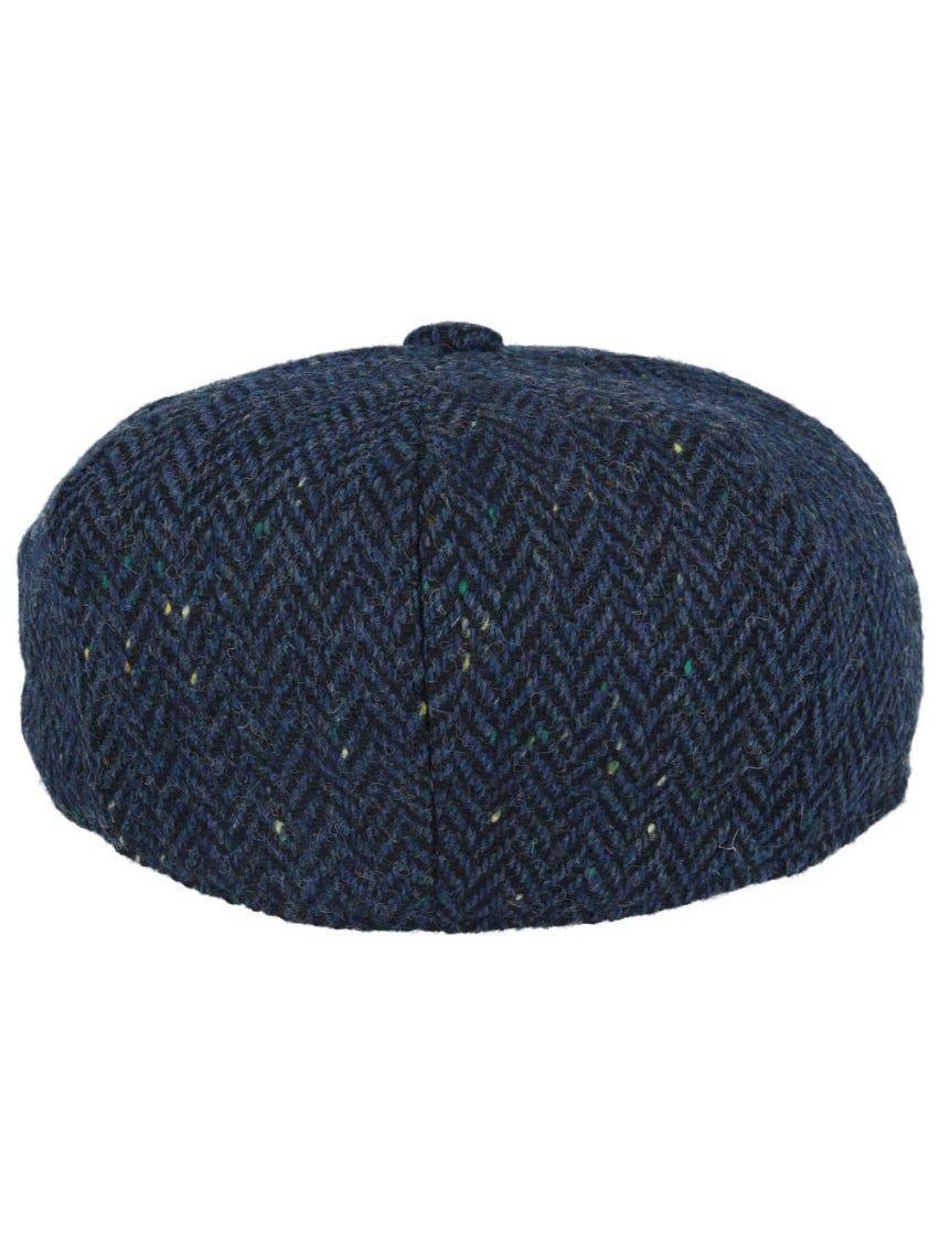 HERRINGBONE WOOL BLEND NEWSBOY FLAT CAP
