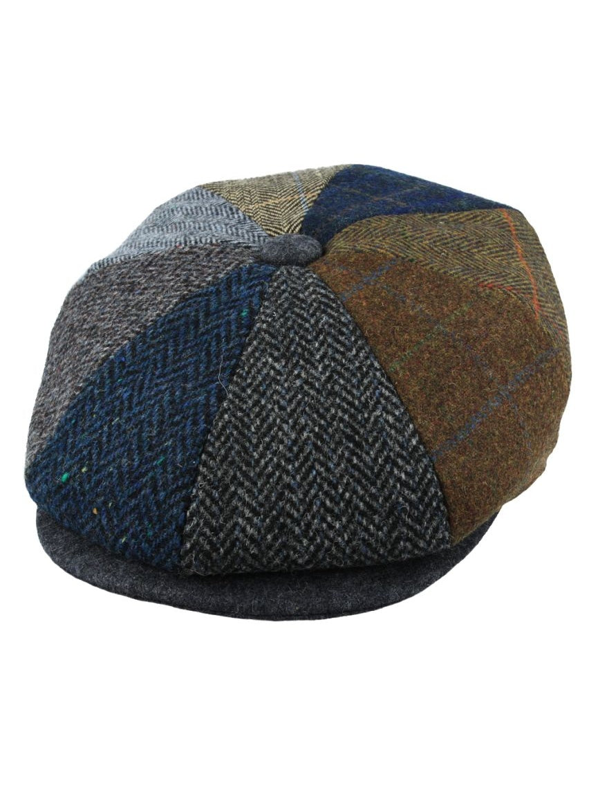 MULTI COLOUR TWEED WOOL BLEND NEWSBOY CAP