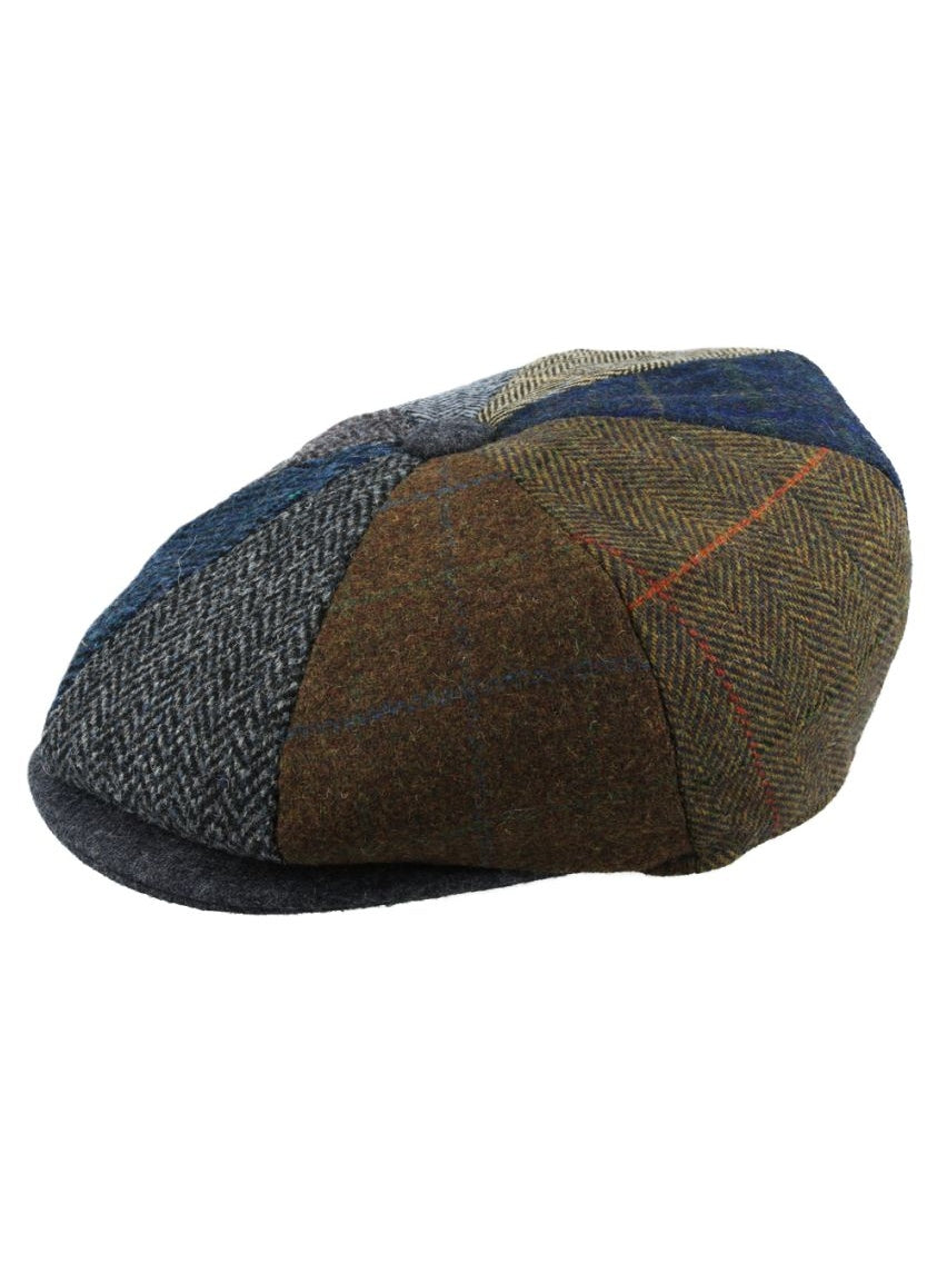 MULTI COLOUR TWEED WOOL BLEND NEWSBOY CAP