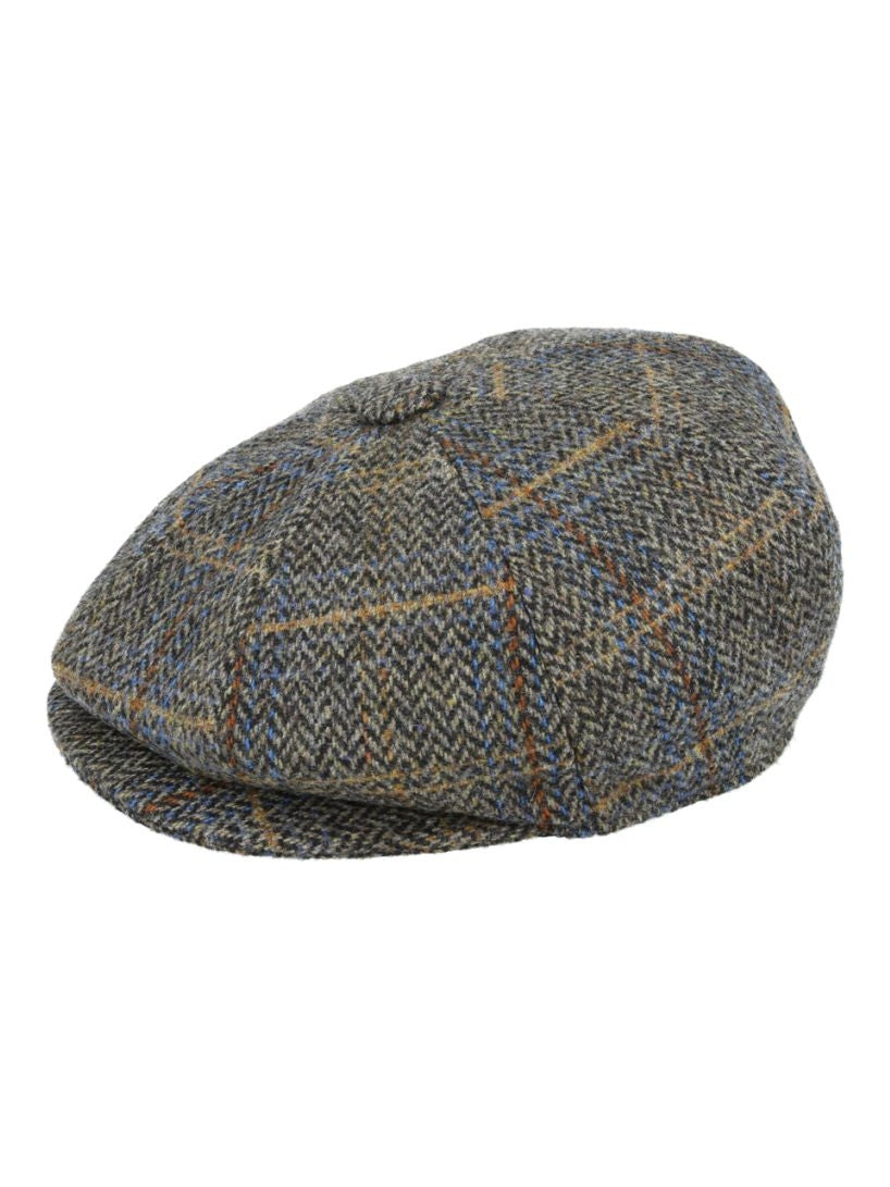 HERRINGBONE WOOL NEWSBOY CAP