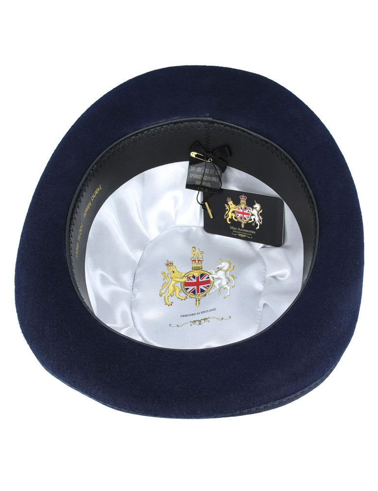 NAVY PURE WOOL BOWLERS HAT