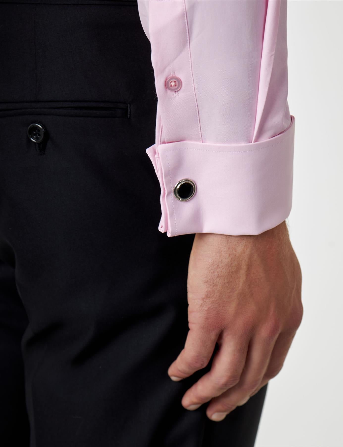 CLASSIC PINK DOUBLE CUFF TAILORED FIT SHIRT