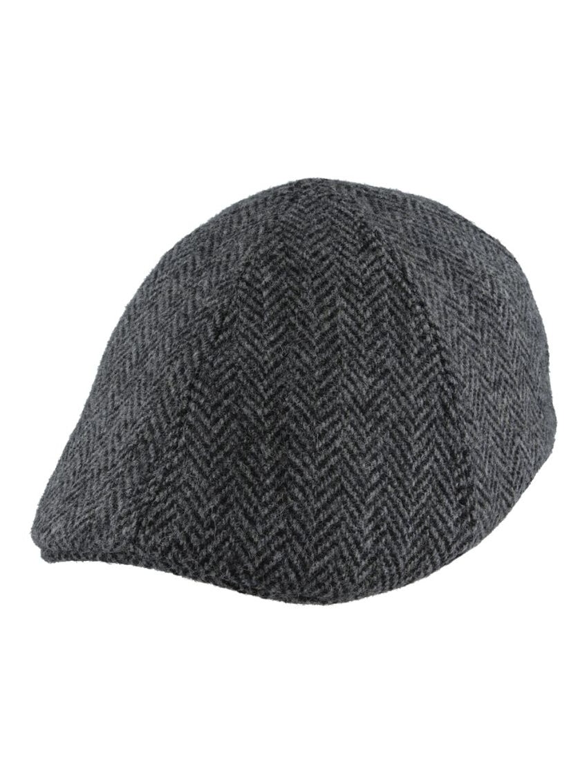 PURE WOOL HERRINGBONE DUCKBILL FLAT CAP