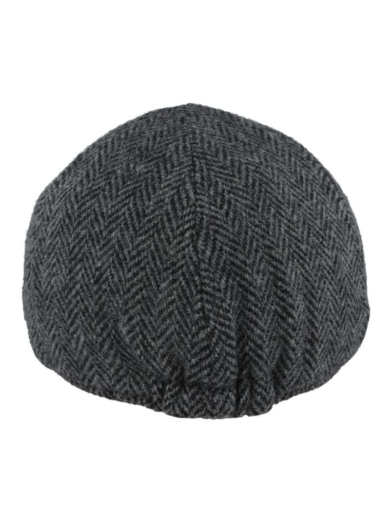 PURE WOOL HERRINGBONE DUCKBILL FLAT CAP