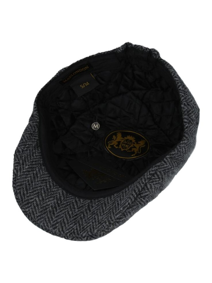 PURE WOOL HERRINGBONE DUCKBILL FLAT CAP