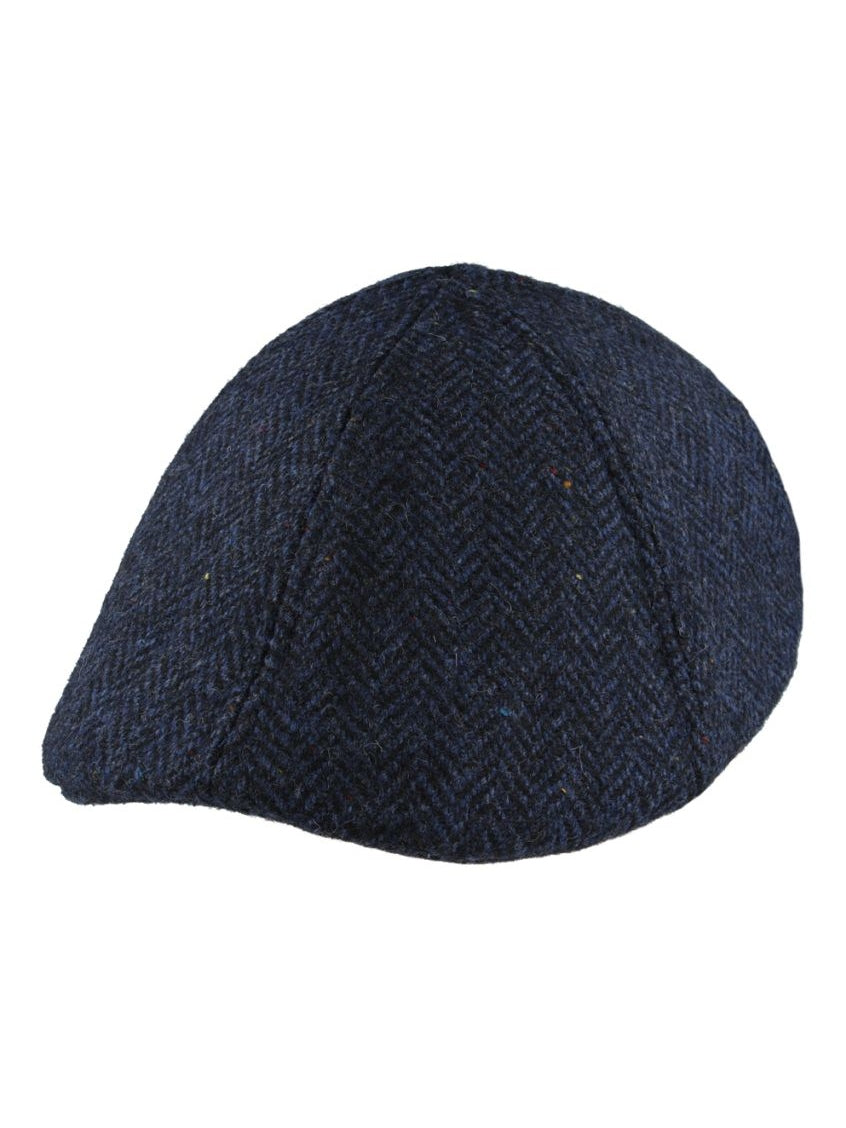 PURE WOOL HERRINGBONE DUCKBILL FLAT CAP