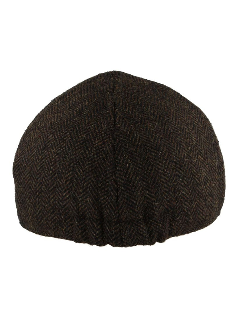 WOOL BLEND HERRINGBONE DUCKBILL FLAT CAP