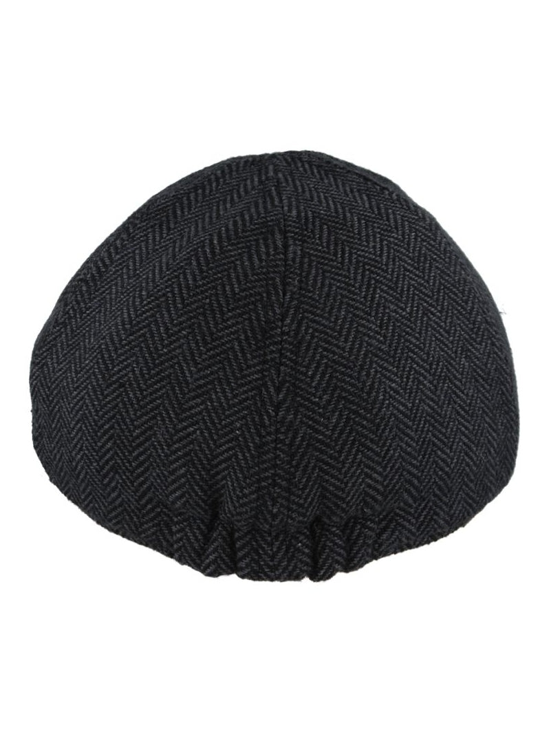 WOOL BLEND HERRINGBONE DUCKBILL FLAT CAP