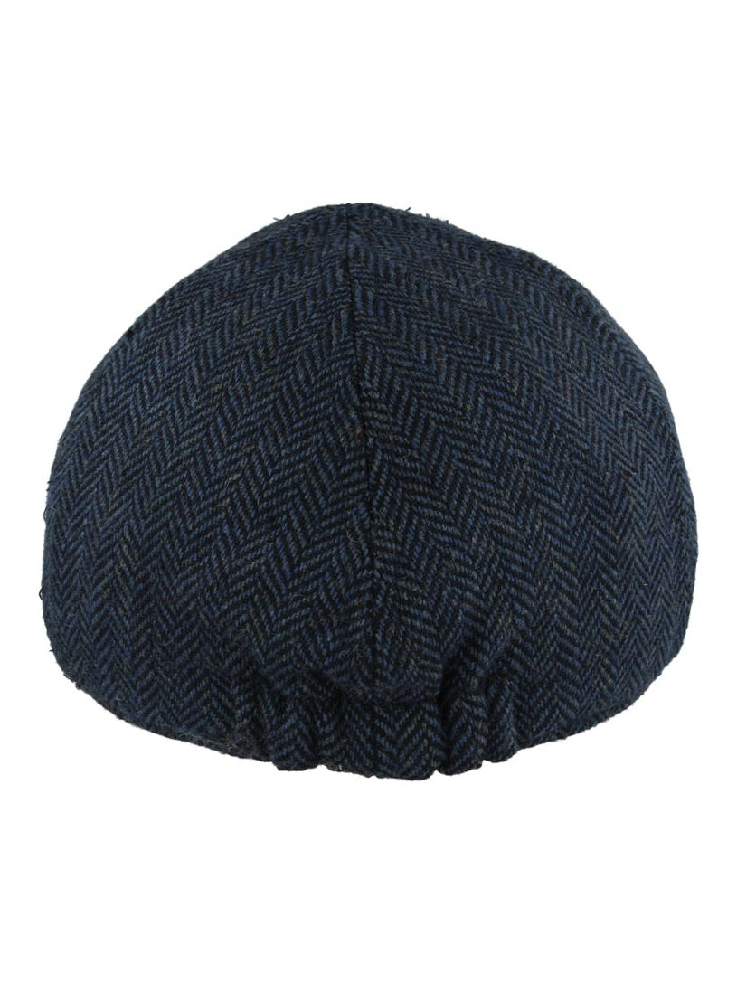 WOOL BLEND HERRINGBONE DUCKBILL FLAT CAP