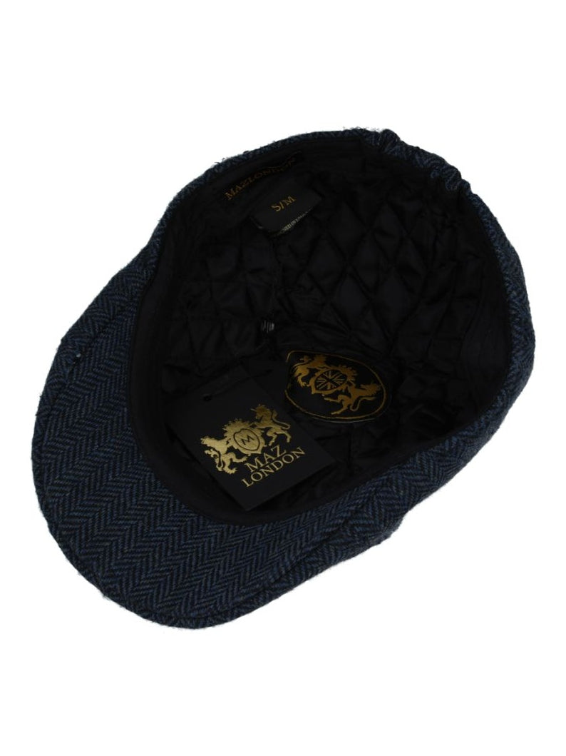 WOOL BLEND HERRINGBONE DUCKBILL FLAT CAP