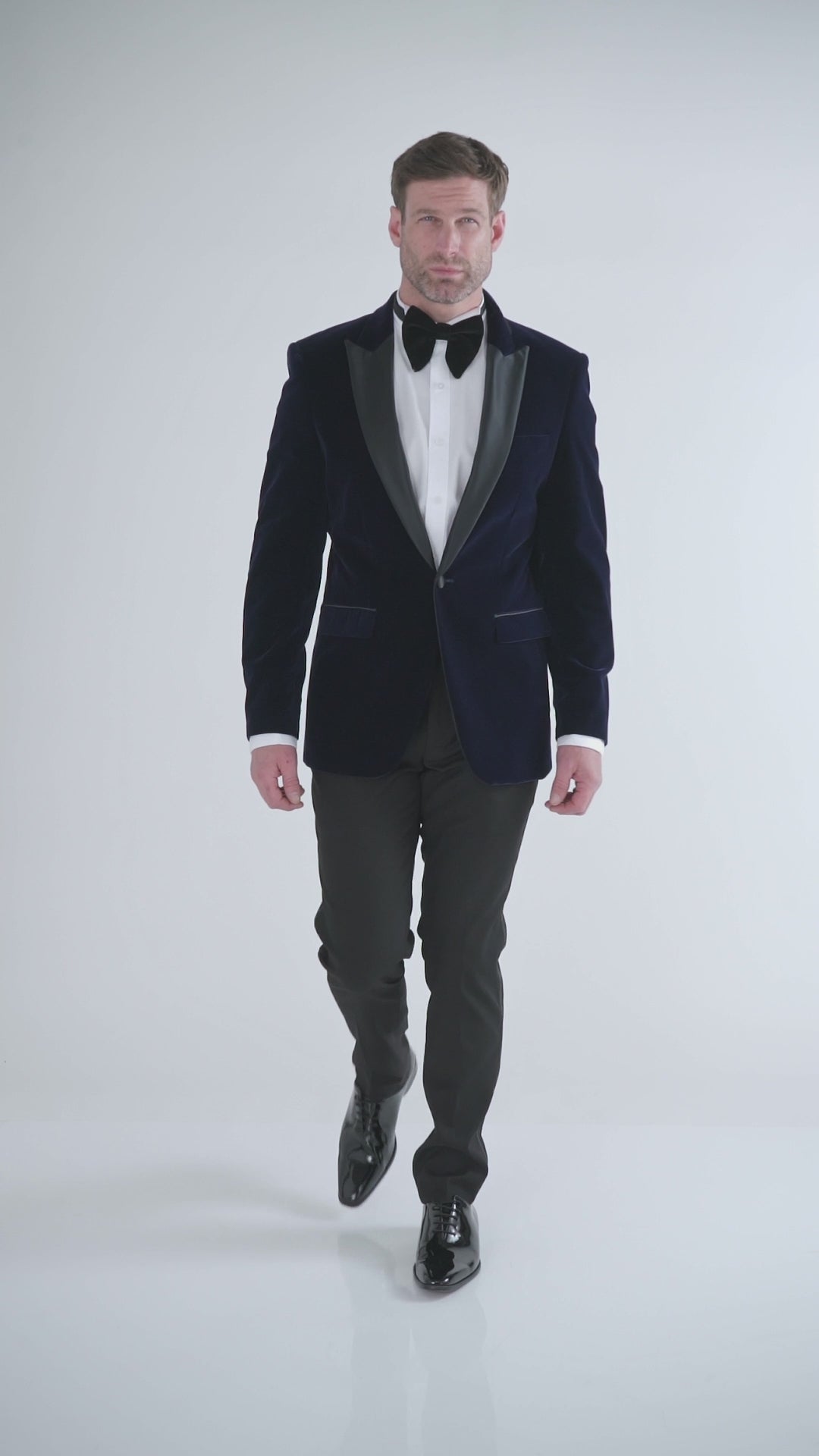 DINNER GARY – NAVY-SMOKINGJACKE AUS WEICHEM SAMT