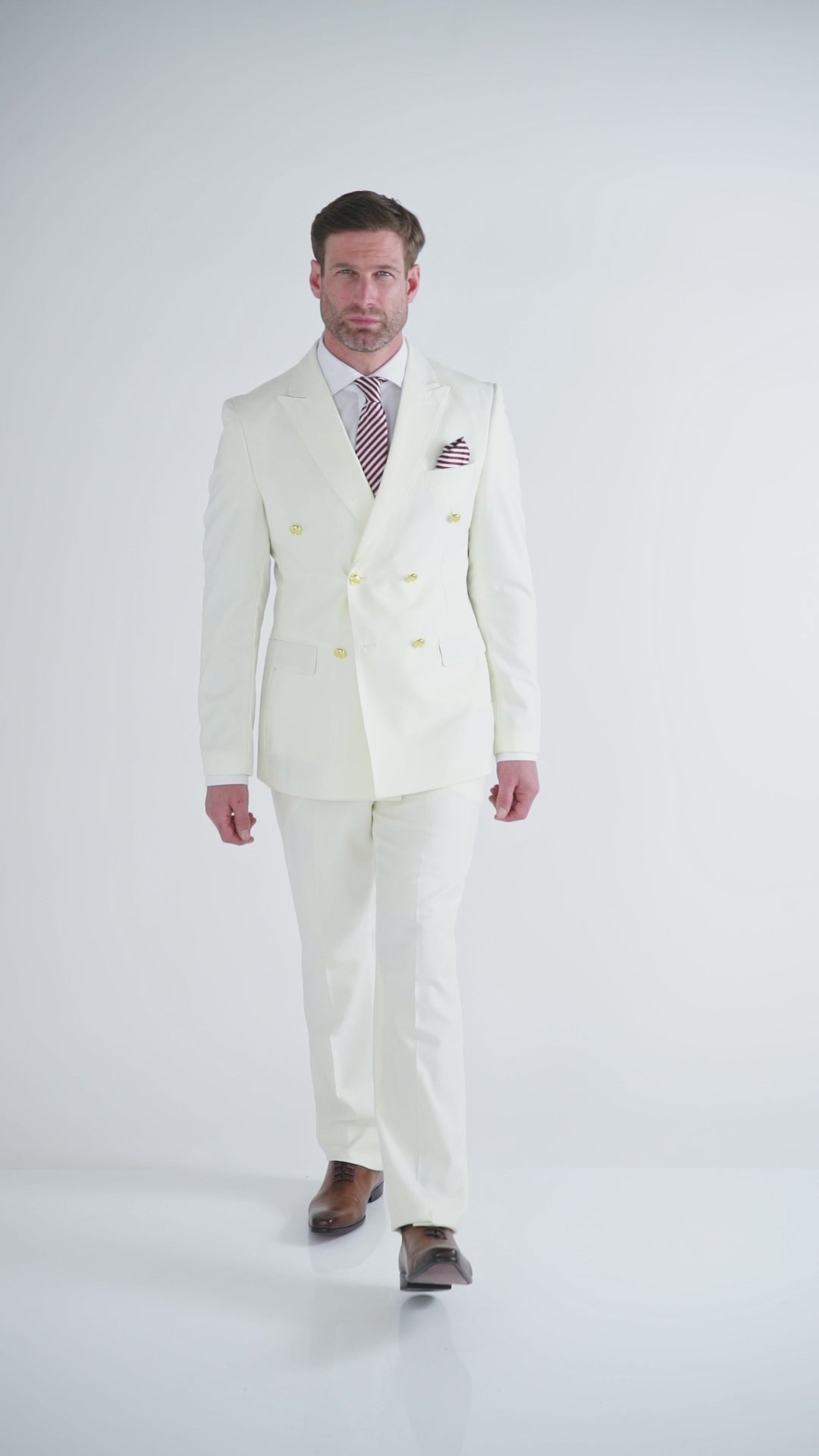 BEIGE DOUBLE BREASTED GOLD BUTTON JACKET