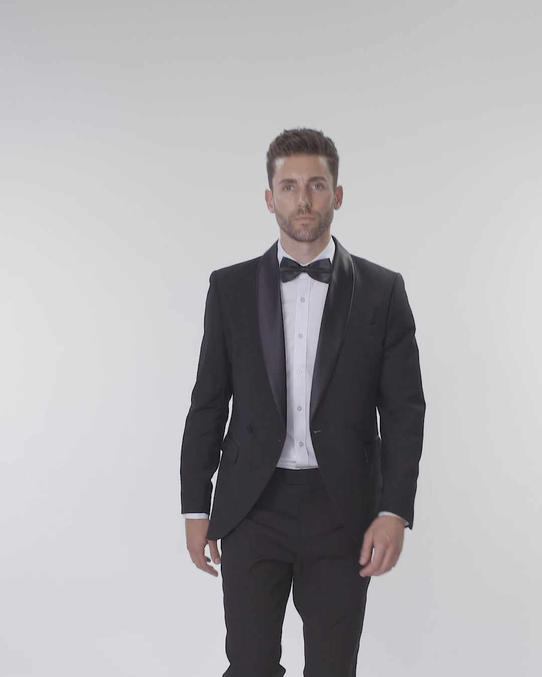 HARIS – BLACK DOUBLE BREASTED TUXEDO JACKET