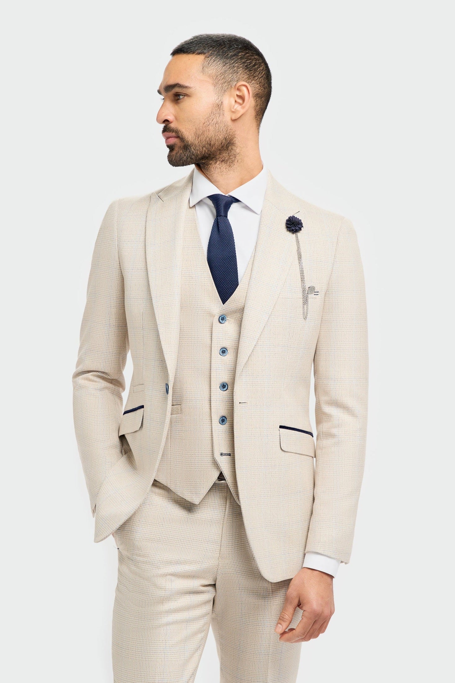 CARIDI - SLIM FIT BEIGE BLAZER
