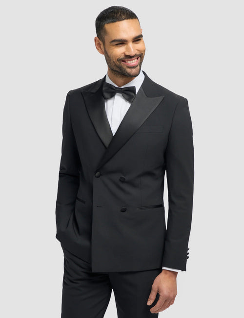 ASPEN - DOUBLE BREASTED BLACK BLAZER