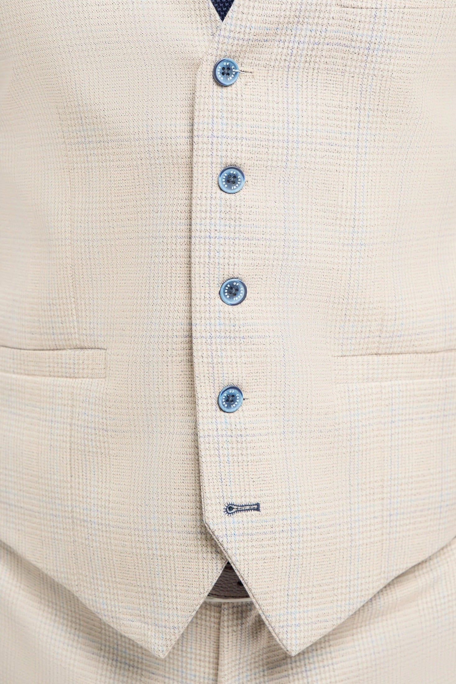 CARIDI - BEIGE CHECK WAISTCOAT