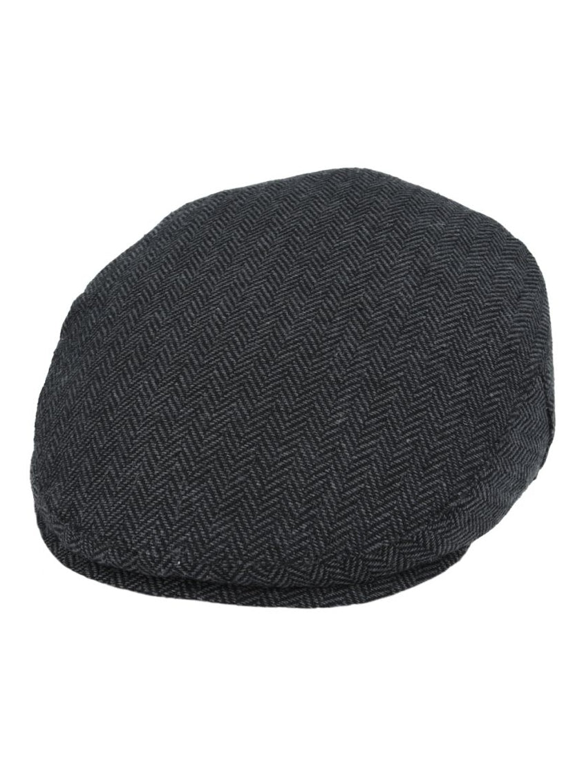 HERRINGBONE WOOL BLEND FLAT CAP
