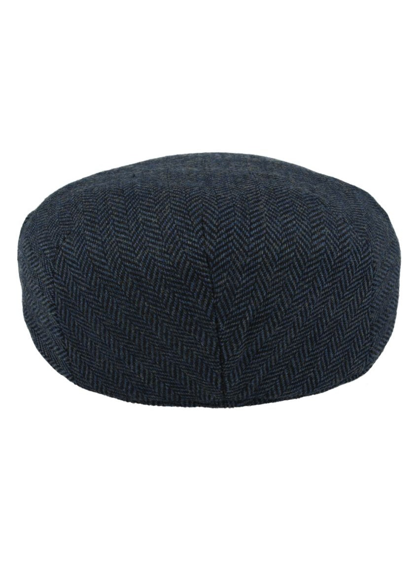 HERRINGBONE WOOL BLEND FLAT CAP