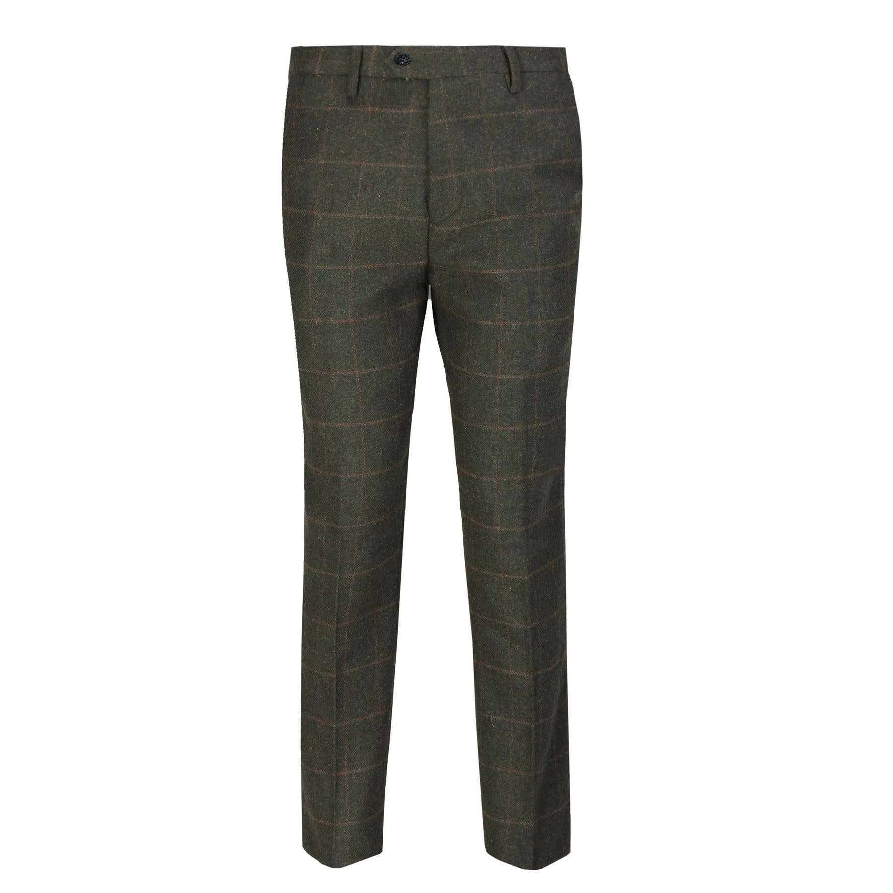 Green Tweed Check Suit Trouser - X6680-2