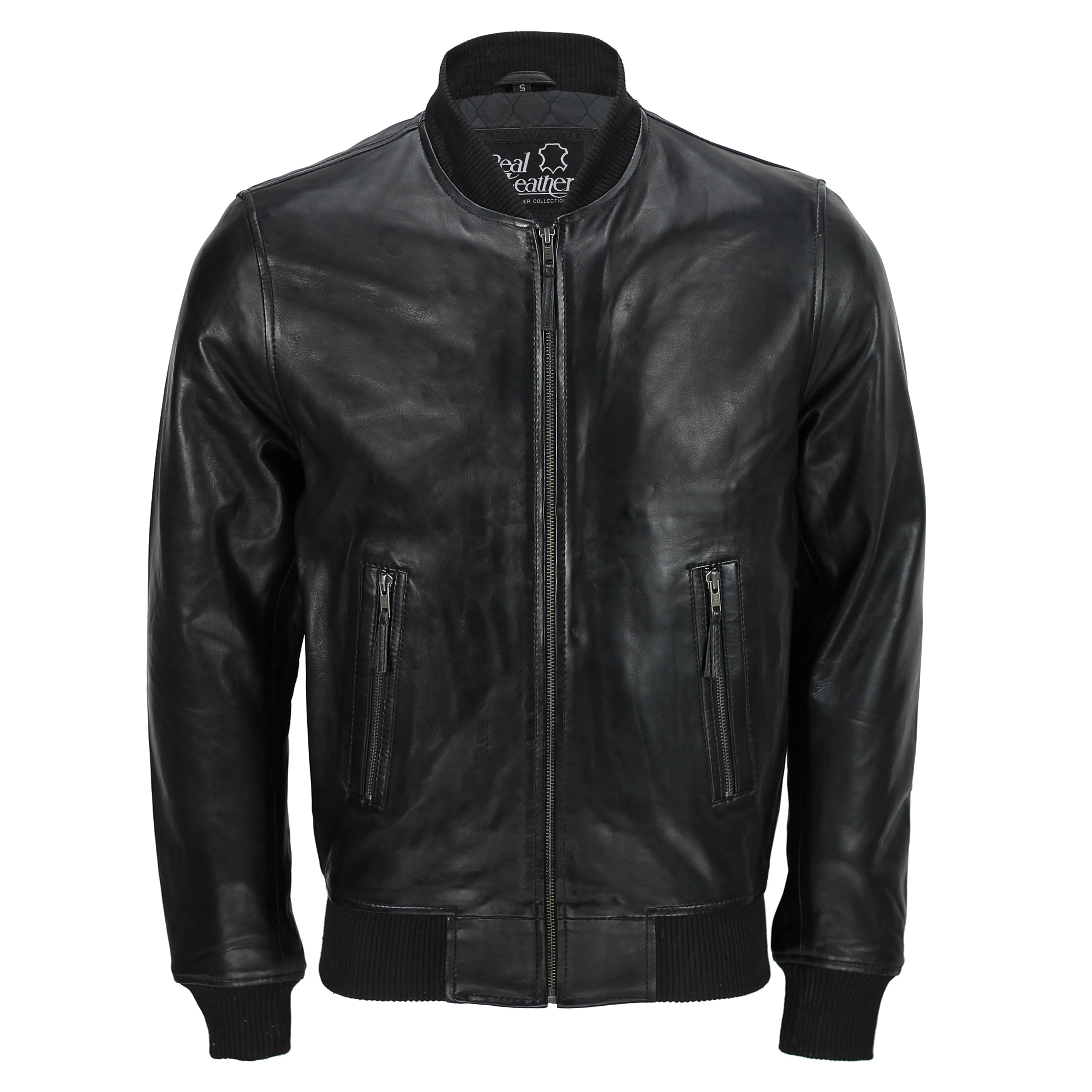 BOMBER NO COLLAR BIKER JACKET