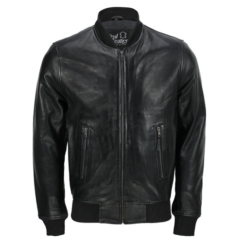 VESTE MOTARD BOMBER SANS COL