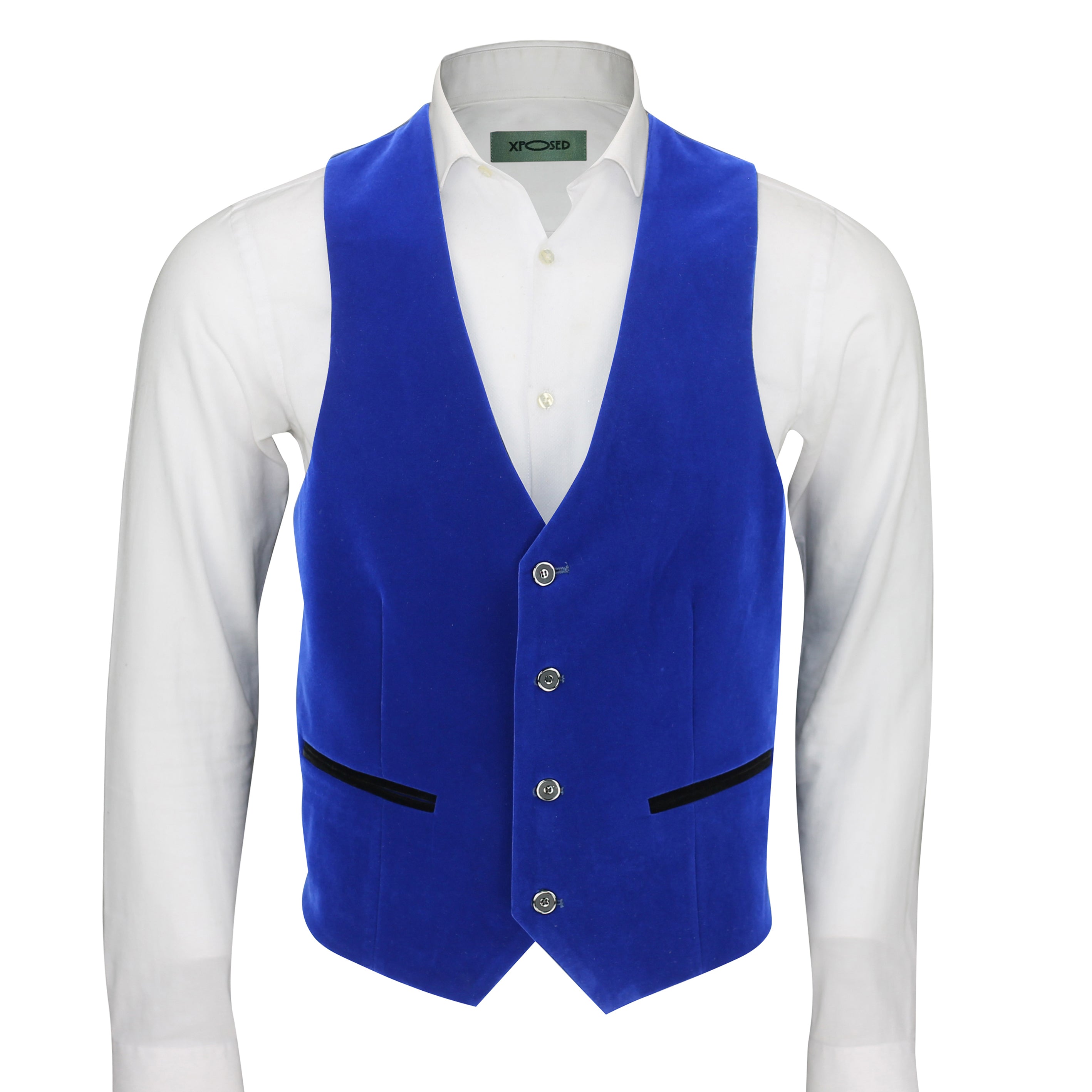 Blue Velvet Plain Waistcoat