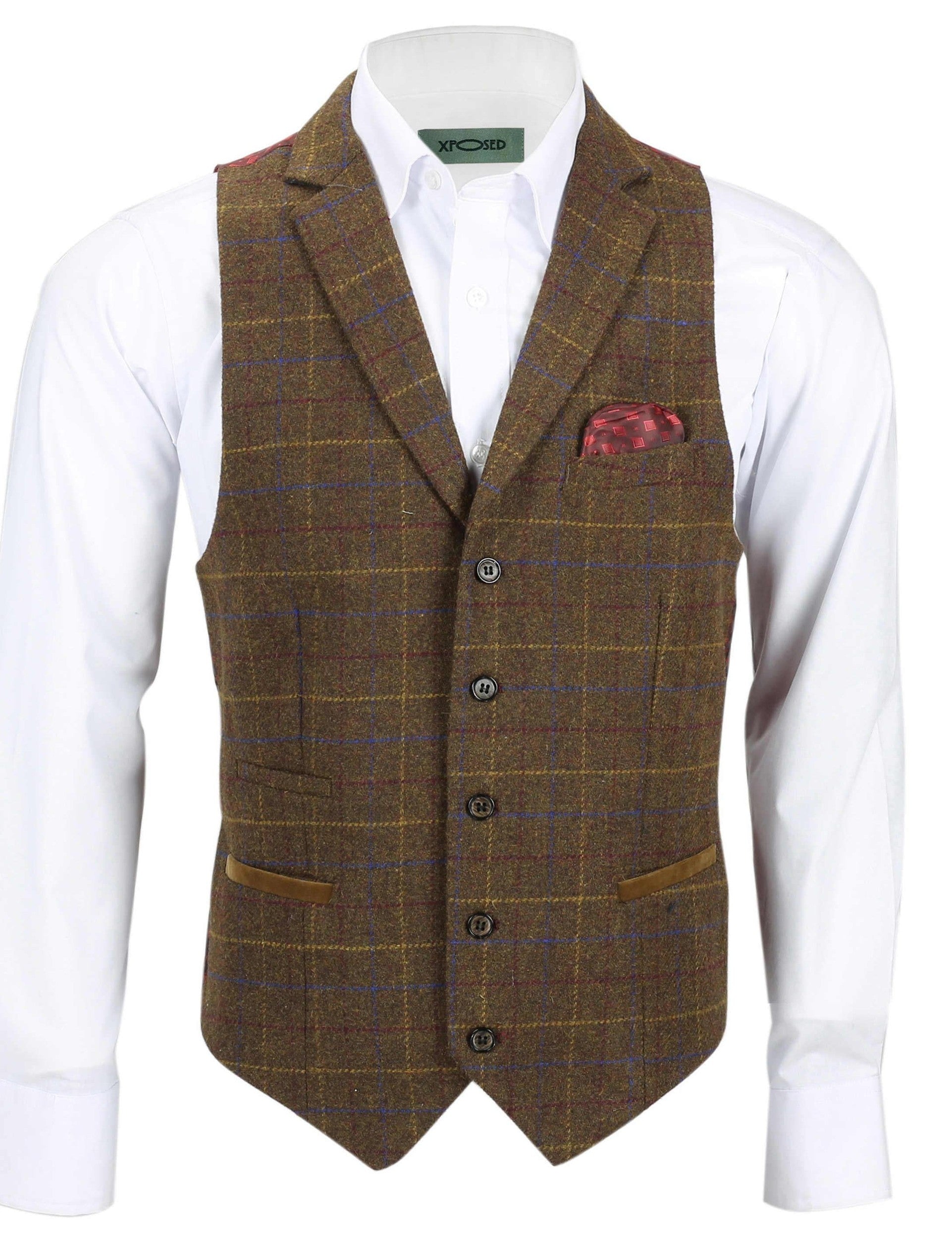 Chester - Tan Tweed Collar Waistcoat