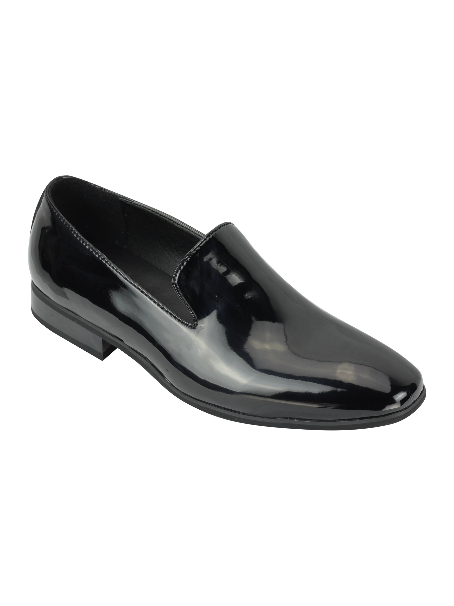 FAUX PATENT LEATHER SHINY SLIP ON SHOES