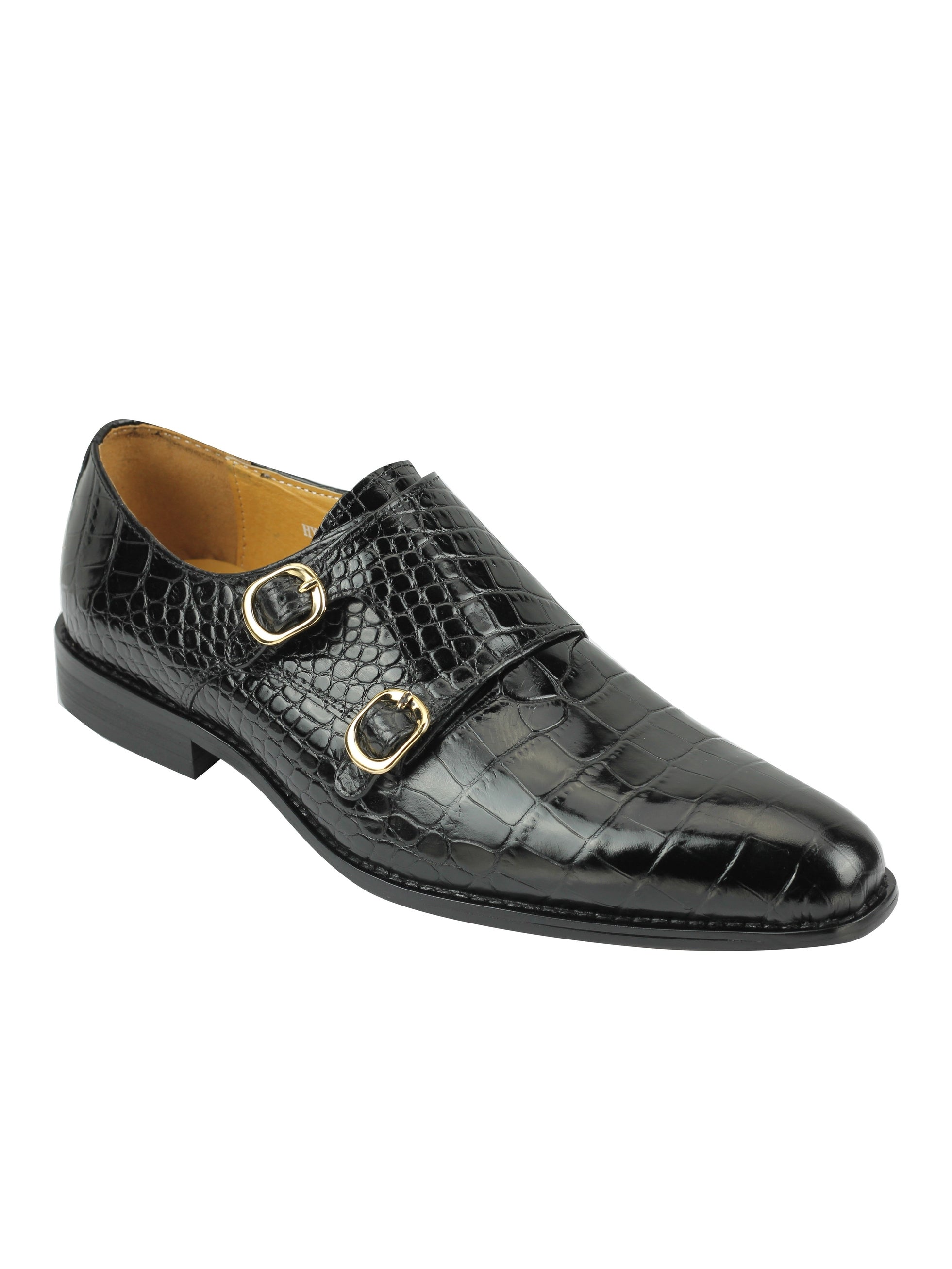 Real Leather print Black Loafers