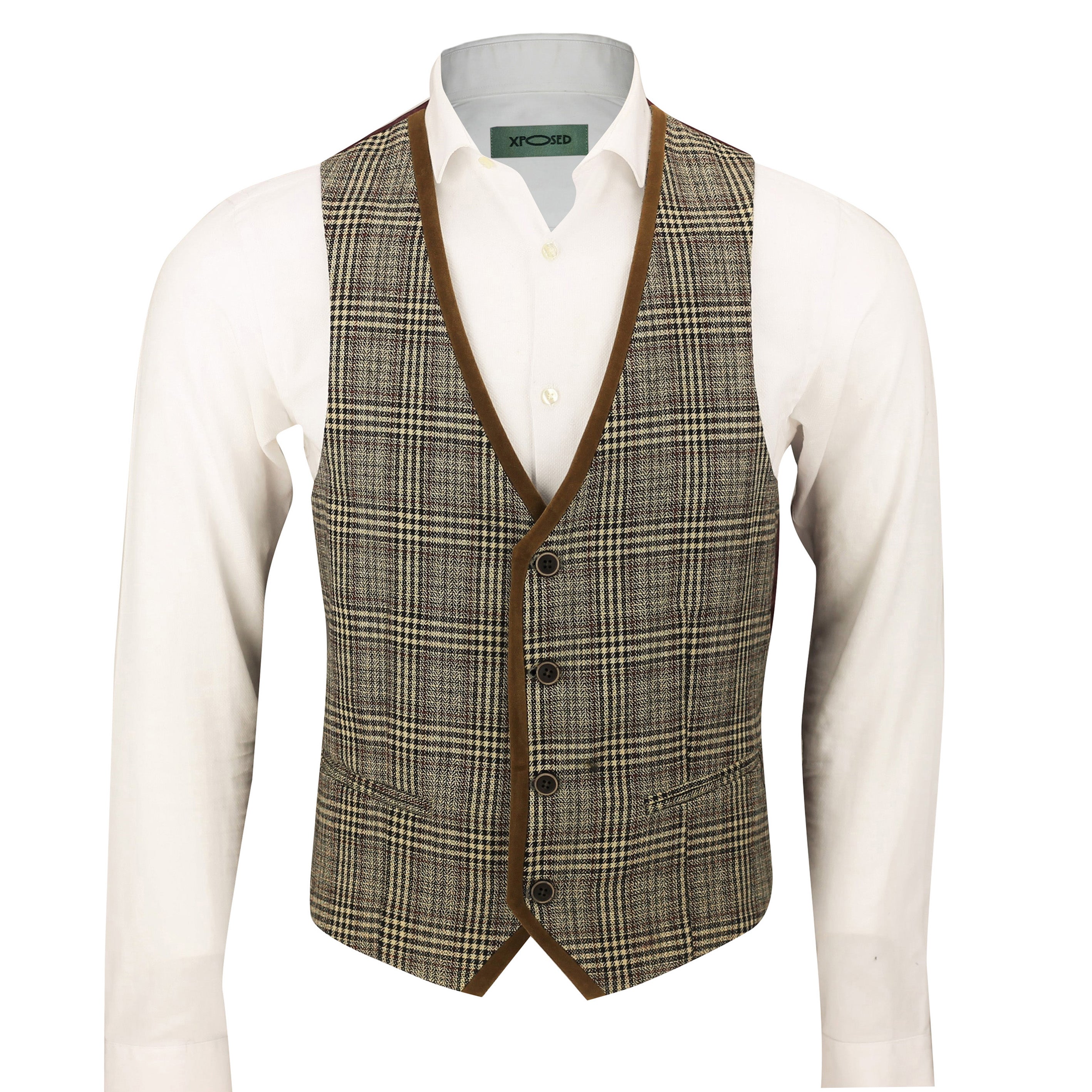 Herringbone Tweed Check Waistcoat